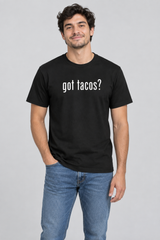 Model wearing GOT TACOS tee showing fit