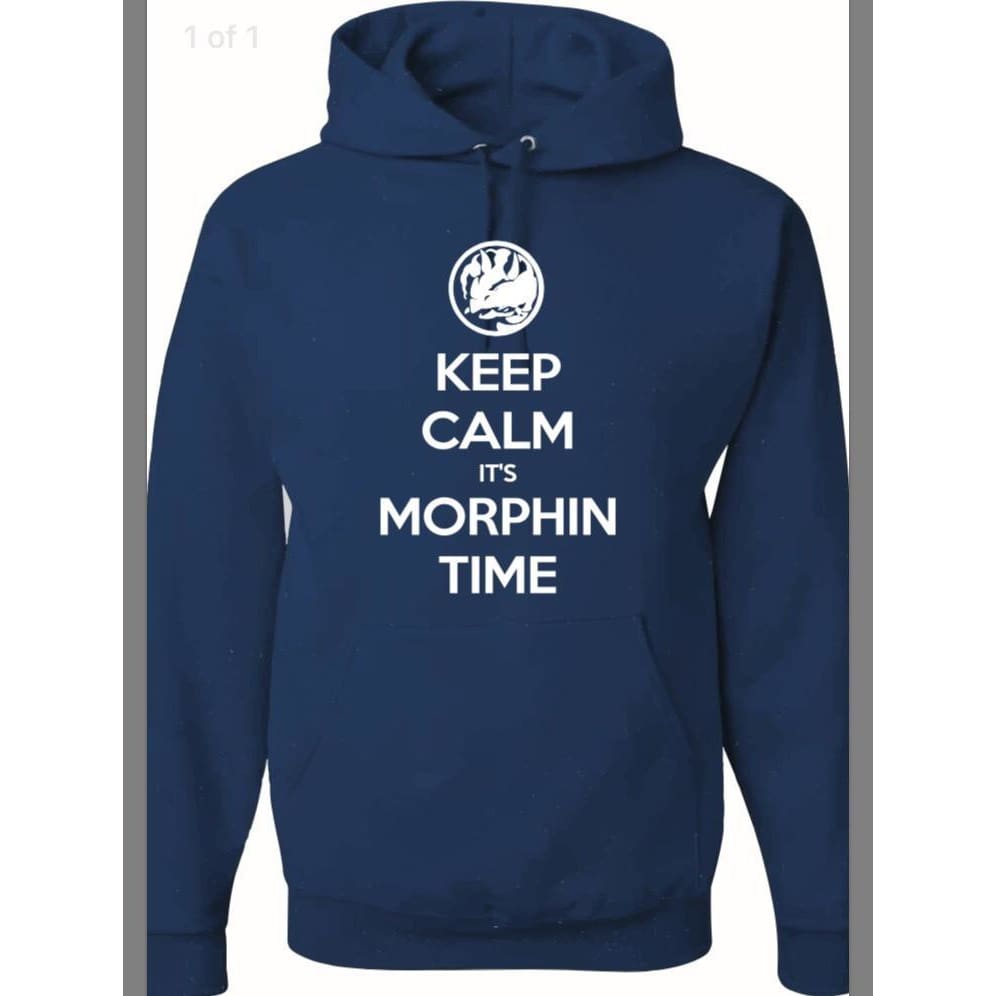 Keep Calm Triceratops Power Rangers Power Coin Unisex Pullover Hoodie Royal Blue/white - Hoodie