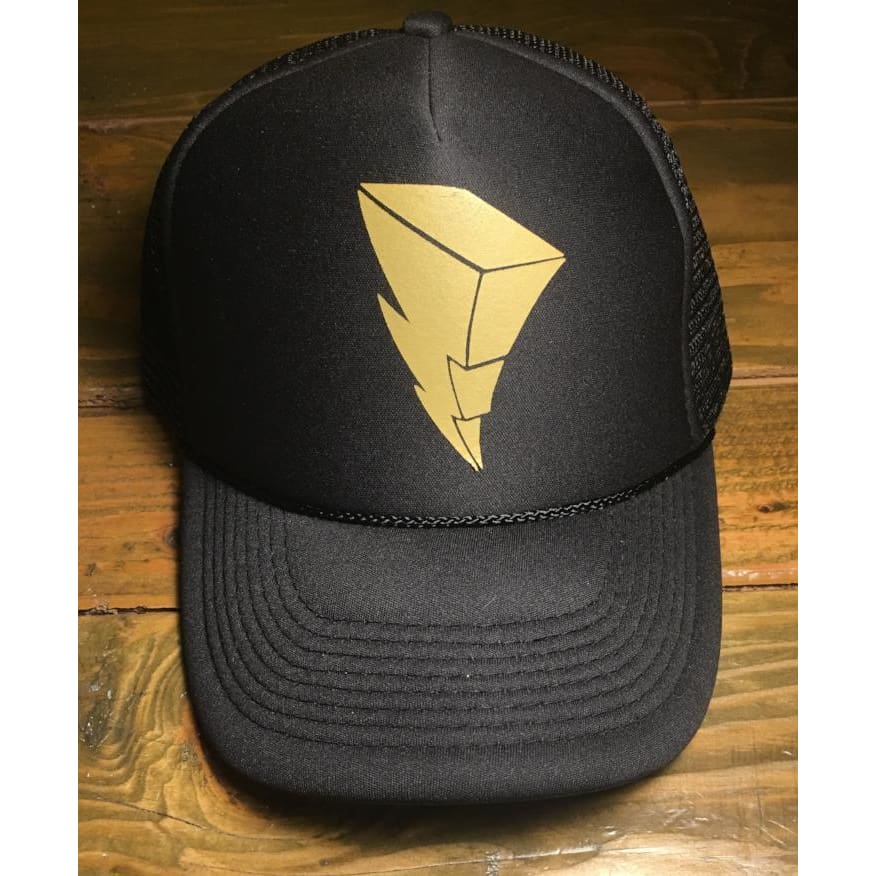 Power Ranger Lightning Bolt Trucker Hat Vegas Gold/black - Hats