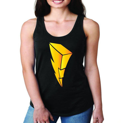 SUCIOWEAR OFFICIAL Gold Foiled Lightning Bolt Ladies Next Level Ideal Racerback Tank Top