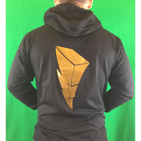 SUCIOWEAR OFFICIAL "Gold Foiled Power Ranger Lightning Bolt"  Unisex Zip Hoodies
