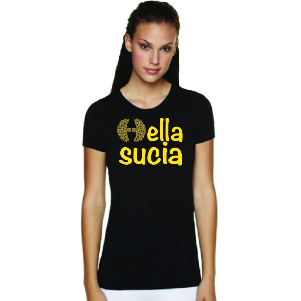 Suciowear Official Hella Sucia Oakland Tree Next Level Ladies Tee Gold/black - T-Shirt
