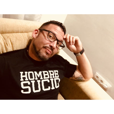 SUCIOWEAR OFFICIAL " HOMBRE SUCIO" Next Level Unisex Tee Black/White