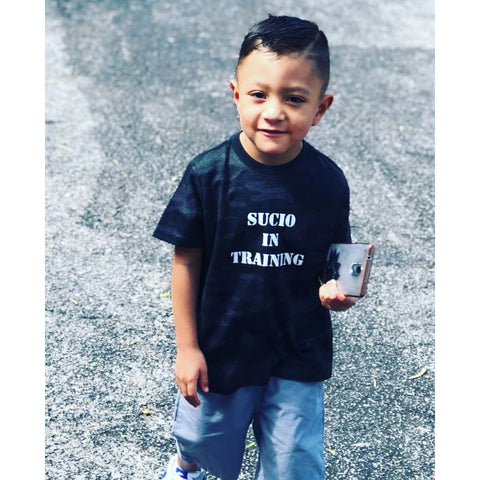 SUCIOWEAR OFFICIAL “Sucio in Training” Vintage Camo Kids Tee/Toddler/Onesie