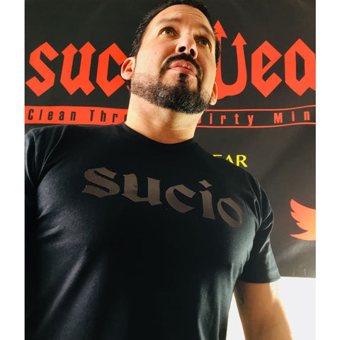 SUCIOWEAR OFFICIAL “Sucio” Metallic Black/Black Unisex Next Level Tees